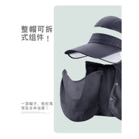 Men's Fishing Sun Hat with UV Protection and Retractable Face Mask