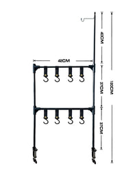 Outdoor Camping Folding Table Storage Rack with Hooks and Lantern Stand