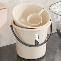 Large Capacity Portable Water Bucket with Scoop, Thickened Durable Plastic Storage Pail for Home Outdoor Use