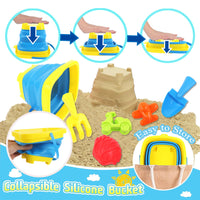 Foldable Beach Bucket and Shovel Set for Kids, Outdoor Sand and Water Play Toy