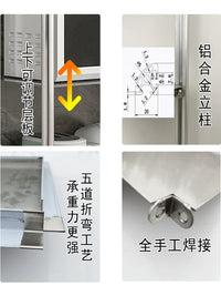 Multi-layer Adjustable Aluminum Alloy Stainless Steel Storage Rack for Microwave Oven and Bathroom