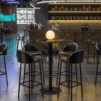 Industrial Style Bar Table and Stool Set for Pubs and Bistros