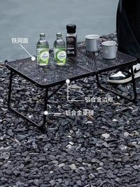 Outdoor Folding Mesh Table, Portable Camping Picnic Table for BBQ, Grilling, and Outdoor Activities