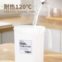 Refrigerator Cold Water Pitcher with Spout, Large Capacity Heat-Resistant Fruit Tea Beverage Dispenser for Iced Drinks
