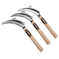 Ninja Bear Handheld All-Steel Long Saw Sickle for Weeding and Agricultural Use with Wooden Handle