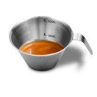 Stainless Steel Espresso Measuring Cup with Scale, Milk Frothing Pitcher, Coffee Milk Spoon