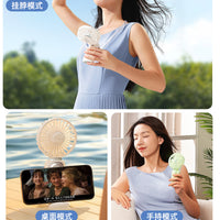 Portable Folding Handheld Fan with Digital Display, USB Rechargeable Mini Desk Fan for Summer Cooling