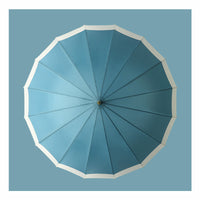 Korean-Japanese Style Patchwork Extra-Large Long-Handle Umbrella for Sun and Rain, Reinforced Windproof