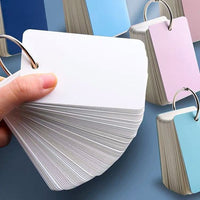 Blank Loose-Leaf Flashcards with Ring Buckle for English Vocabulary Learning