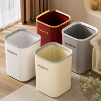 Minimalist Square Press-Ring Trash Can for Home and Office, 17L