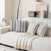 Bohemian Moroccan Striped Throw Pillow Cover for Sofa Decor