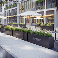 Outdoor Iron Art Planter Box Combination for Commercial and Garden Use, Stainless Steel Flower Trough