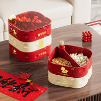 Rotating Multi-Layer Snack Storage Box with Lid