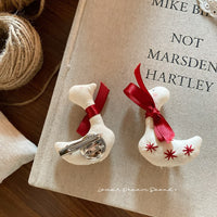 Korean Ins Style Red New Year Christmas Brooch for Girls, Cute Cartoon Sweet Clothes Accessory