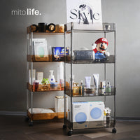 Transparent Multi-layer Storage Cart with Wheels for Narrow Spaces