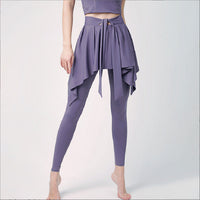 Women's High Waisted Yoga Skirted Leggings with Pockets, 2-in-1 Athletic Skirt with Capris for Running, Workout