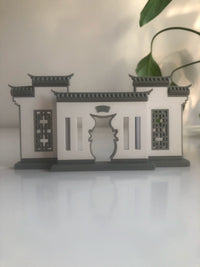 Miniature Half-Moon Wall Ancient Architecture Micro Landscape Ornament for Aquariums and Desktops