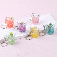 Miniature Luminous Leaf Ice Bucket Drink Bottle Keychain Charm