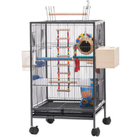 Large Parrot Cockatiel Bird Cage with Feeder Nest Box and Accessories
