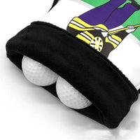 Golf Ball Drawstring Pouch with Hook - Waterproof PU Leather Waist Bag for Outdoor Use