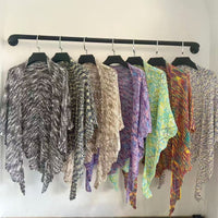 Fashion Vintage Knitted Shawl Lightweight Breathable Sun Protection Cardigan