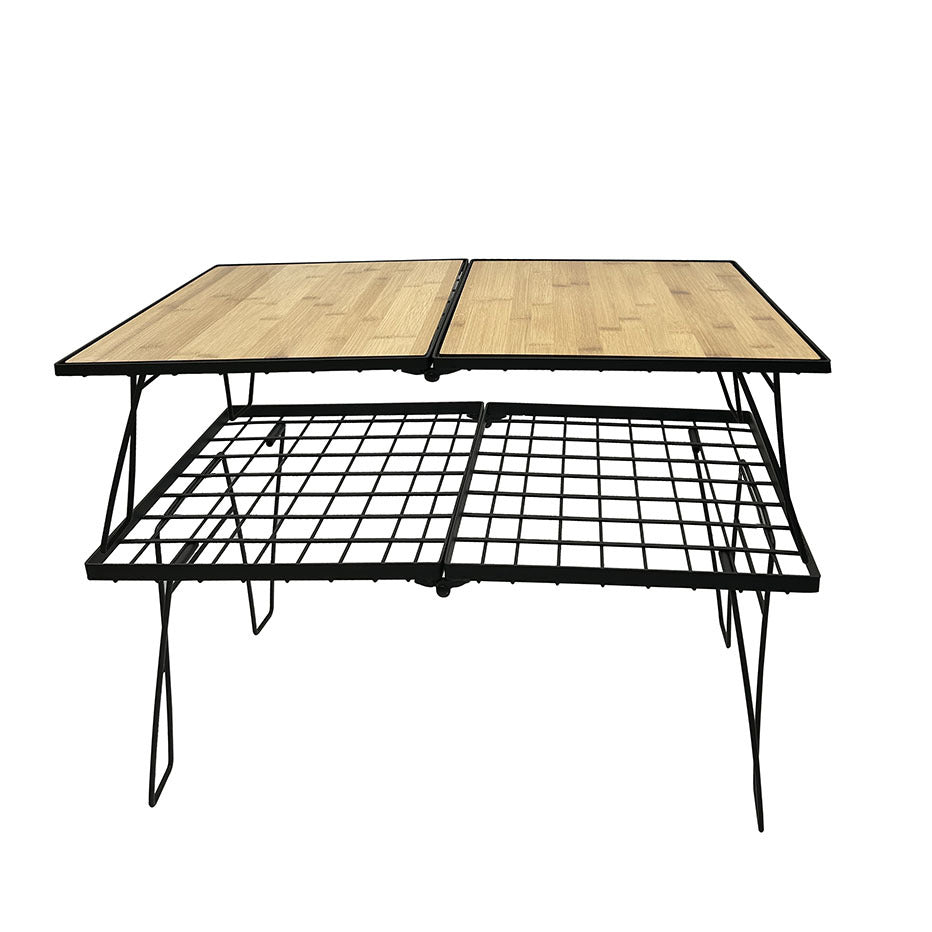 Portable Outdoor Camping Picnic Folding Table with Mesh Storage