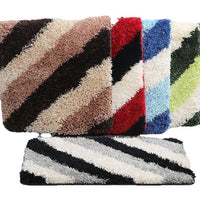 Thickened Geometric Bathroom Rug Set, 3-Piece Non-Slip Absorbent Bath Mat for Toilet and Entryway, Rectangular Floor Mat