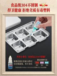Laibei 304 Stainless Steel Ice Cube Tray with Lid, Food-Grade Quick-Freeze Ice Mold for Cocktails and Beverages