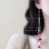 Ethnic Style Geometric Tassel Earrings for Women, Vintage Chinese Inspired Bridal Accessories