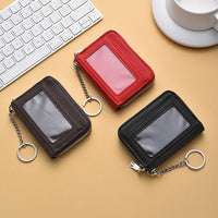 Fashion Lychee Pattern Mini Coin Purse with Accordion Card Holder and Double Zipper