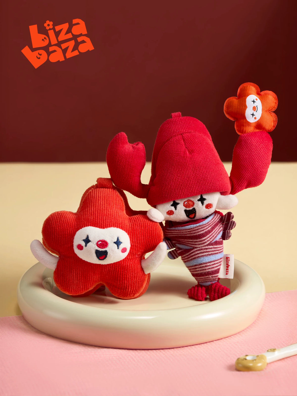 Bizabaza Plush Interactive Doll Keychain for Bags, Cute Bebe Flower Pendant Gift for Girlfriend