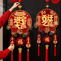 Housewarming Red Berry Fu Character Hanging Ornament for New Home Decoration