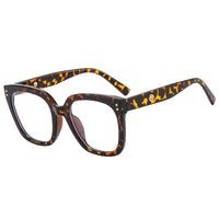Square Anti-Blue Light Glasses with Hollow Frame and Rivet Detail