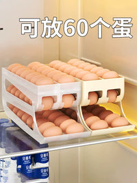 Rolling Egg Storage Box for Refrigerator Side Door, Multi-layer Automatic Egg Dispenser, Kitchen Fresh-keeping Egg Holder