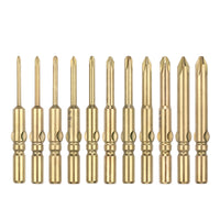 S2 Steel Magnetic Phillips Screwdriver Bits for Electric Drills, M5/60, Hardened Gold Finish