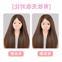 Mannequin Head with Human Hair for Hairdressing Practice and Styling