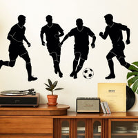 World Cup Football Player Silhouette Window Clings - Static Decals for Event Decoration
