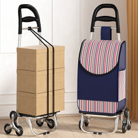 Foldable Shopping Cart with Wheels, Portable Grocery Utility Cart with Bag for Seniors