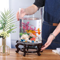Thickened Large Small Glass Fish Tank Living Room Floor-Standing High Cylindrical Round Vertical Aquarium