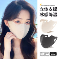 Summer UV Protection Ice Silk Face Mask for Women, Breathable 3D Sunshade Mask
