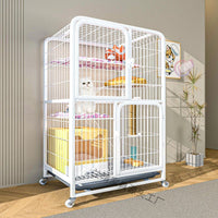 Large Indoor Multi-Tier Cat Cage with Free Space Cat Castle Villa