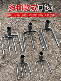 Heavy-Duty Steel Garden Rake with Wooden Handle for Cultivating and Loosening Soil