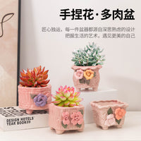 Handmade Ceramic Succulent Planter Pot with Breathable Design for Indoor Plants