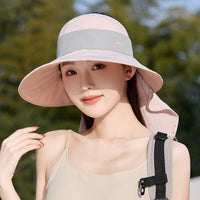 Women's Summer Sun Protection Fisherman Hat with Neck Flap and Wide Brim
