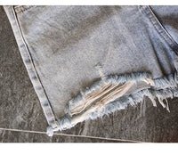 Plus Size High Waist Ripped Denim Shorts for Pear Shape Figures