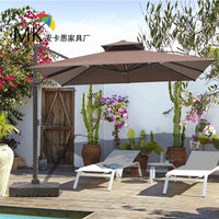 Outdoor Cantilever Patio Umbrella with Base for Garden, Deck, and Commercial Use