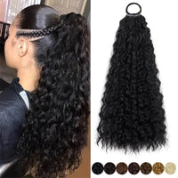 Curly Ponytail Extension Synthetic Hairpiece with Elastic Band for Women