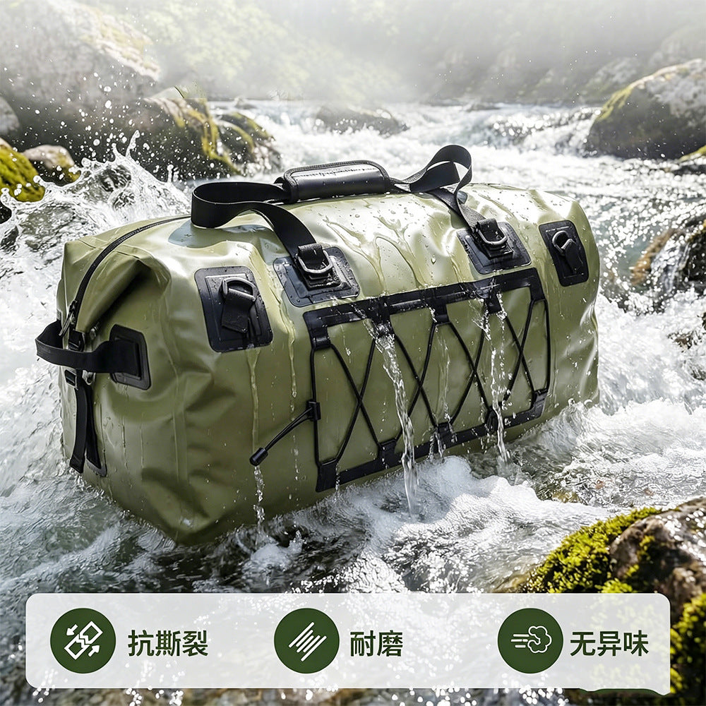 Waterproof PVC Dry Bag for Outdoor Travel, Camping, Rafting, and Storage - 70L