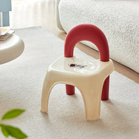 Kids' Non-Slip Plastic Stool with Backrest for Bathroom and Home Use