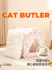 Pet Tent Bed for Cats and Small Dogs, All-Season Washable Enclosed Cat Dog House